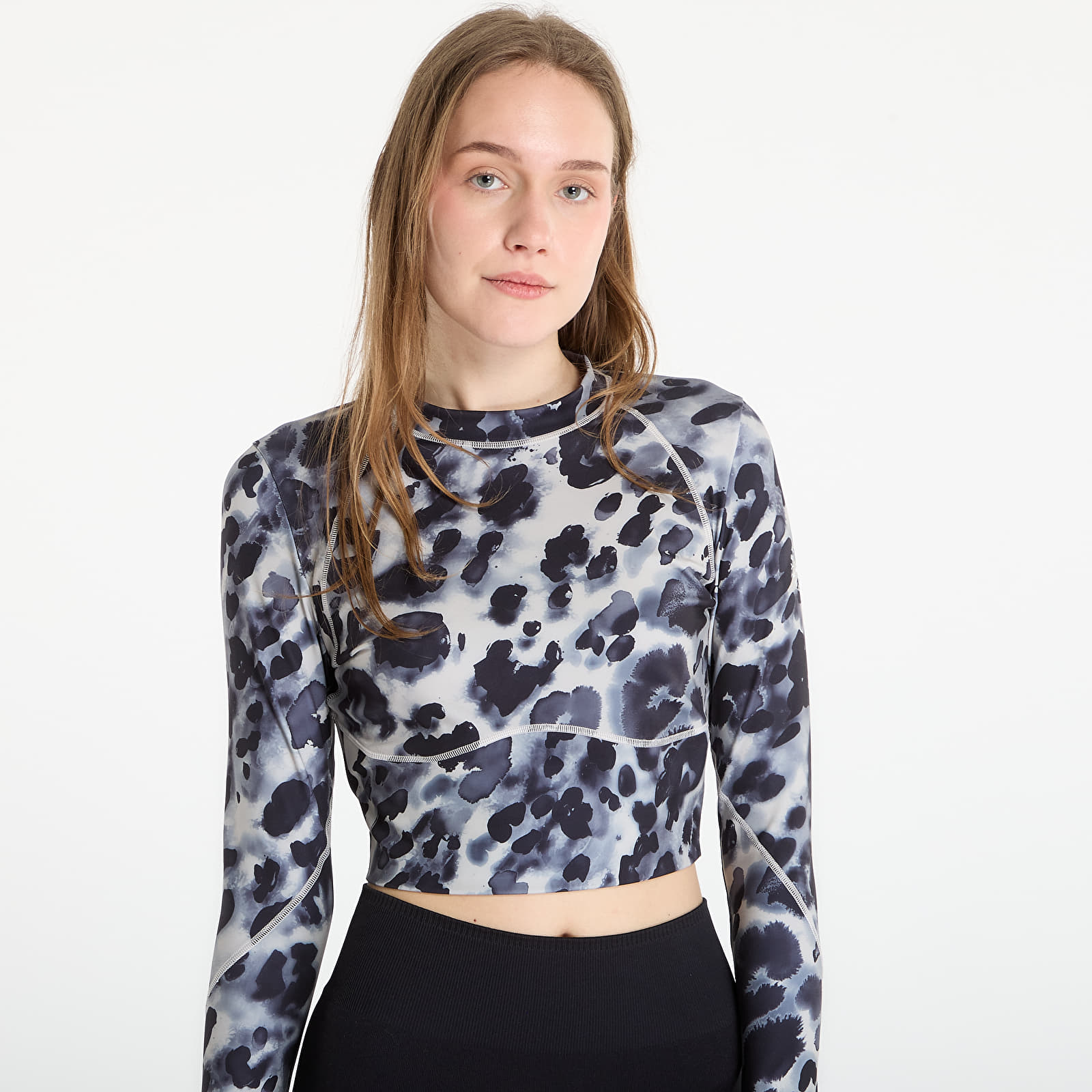 Tops adidas x Stella McCartney Track Pantsr Ls Crp Wonder Aluminium/ Black