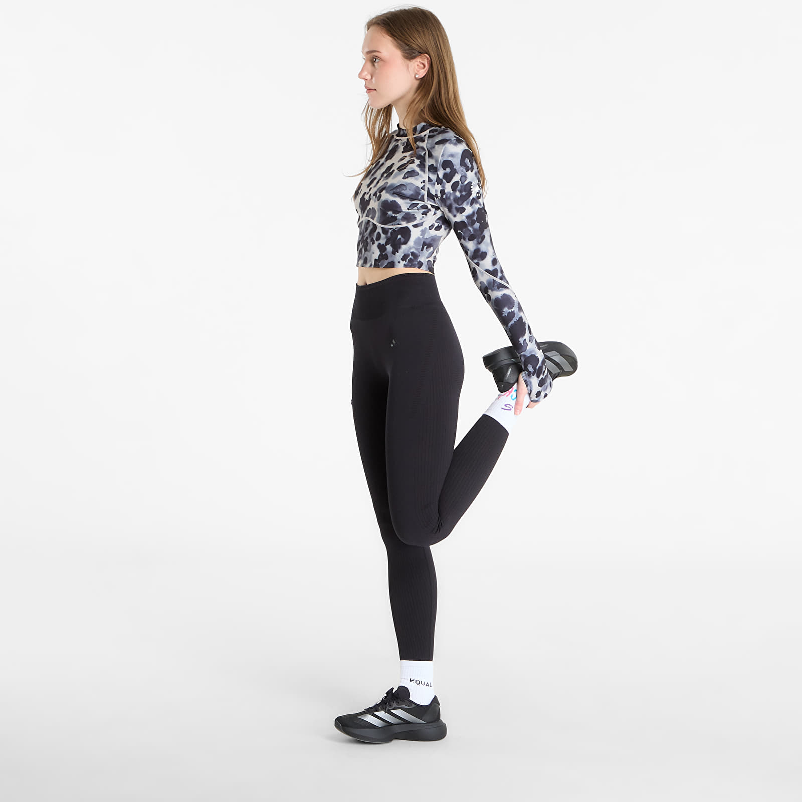 Tops adidas x Stella McCartney Track Pantsr Ls Crp Wonder Aluminium/ Black