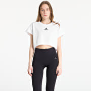 adidas Primelift Workout Cropped Boxy 3-Stripes Tank White