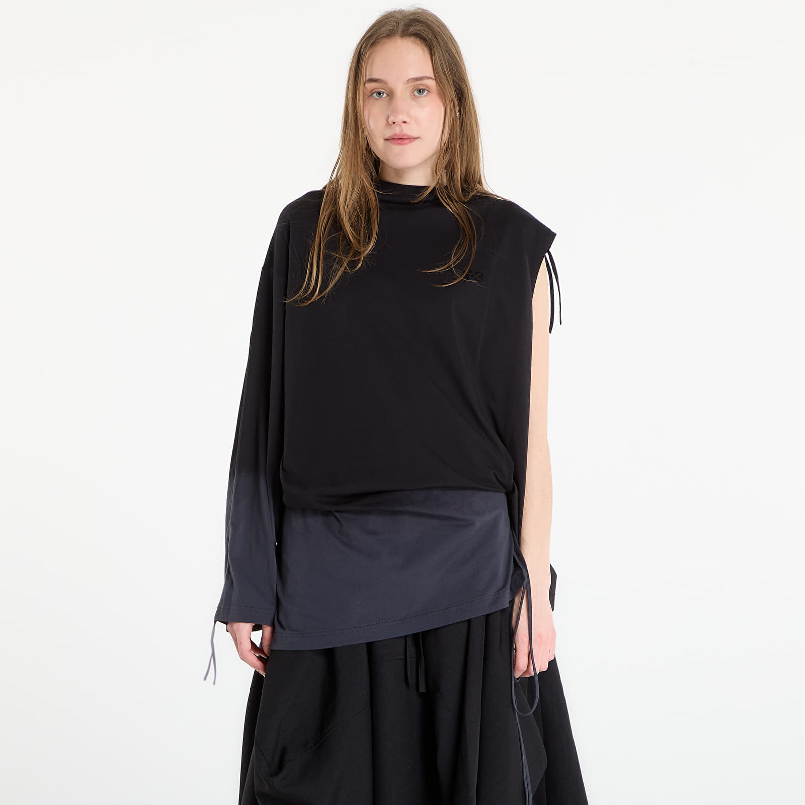 Tricou Y-3 Dip Dye Cinched Drape T-Shirt Black XS