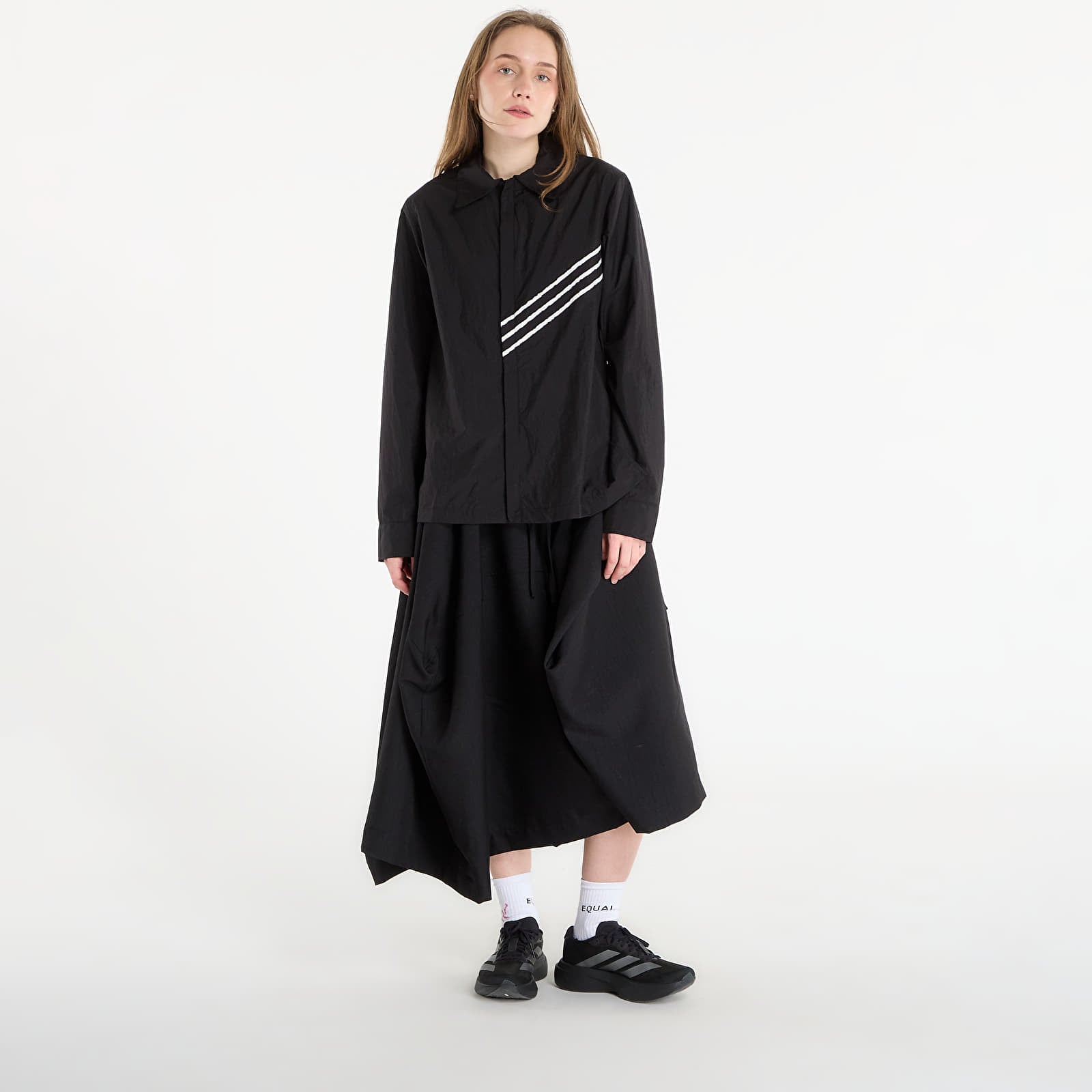 Women's shirts Y-3 Raw Edge 3 Stripes Shirt Black