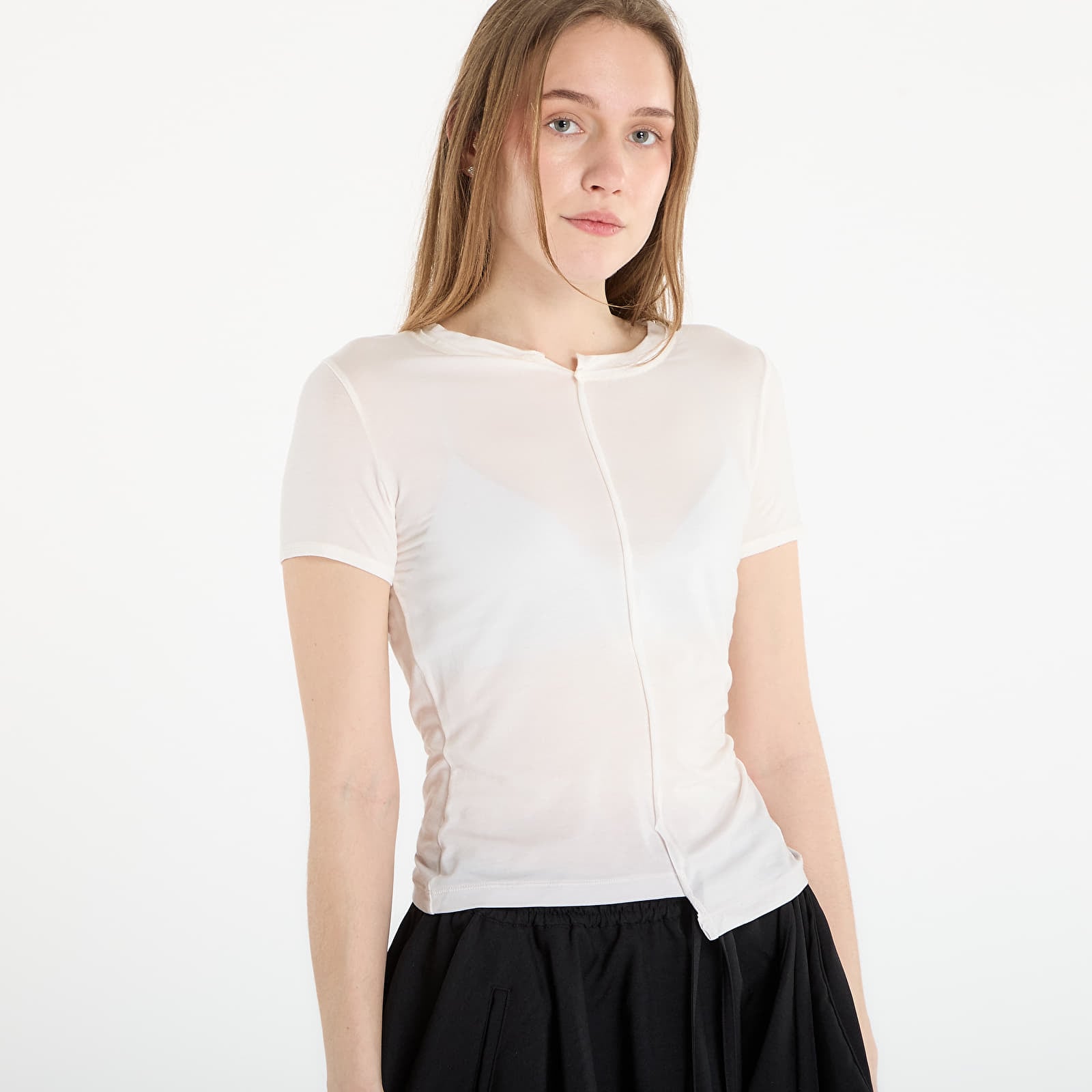 Ženske majice kratkih rukava Y-3 Dip Dye Fitted T-Shirt Chalk White