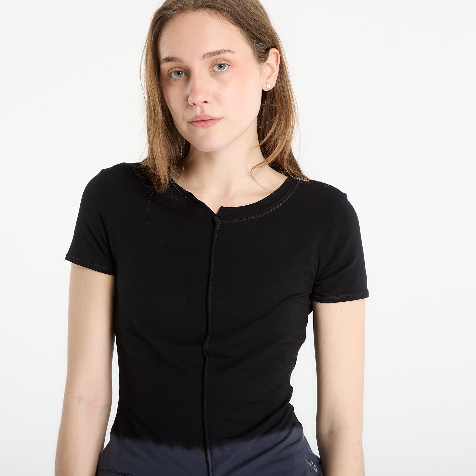 Ženske majice kratkih rukava Y-3 Dip Dye Fitted T-Shirt Black