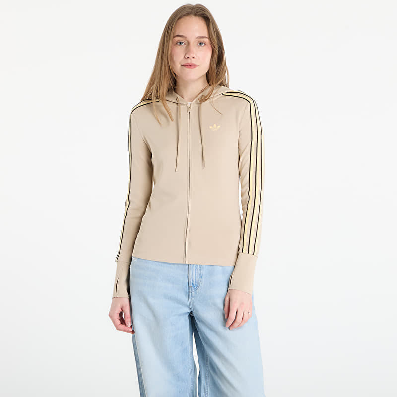 Sweatshirt adidas Hooded Trefoil Zipper Jacket Stone Khaki
