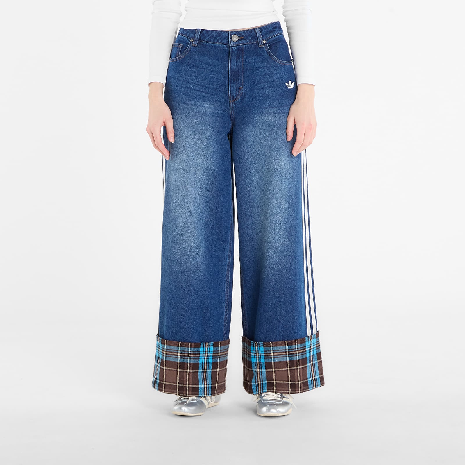 Blugi adidas Wide Leg Jeans Inddnm/ Multicolor W28/L30