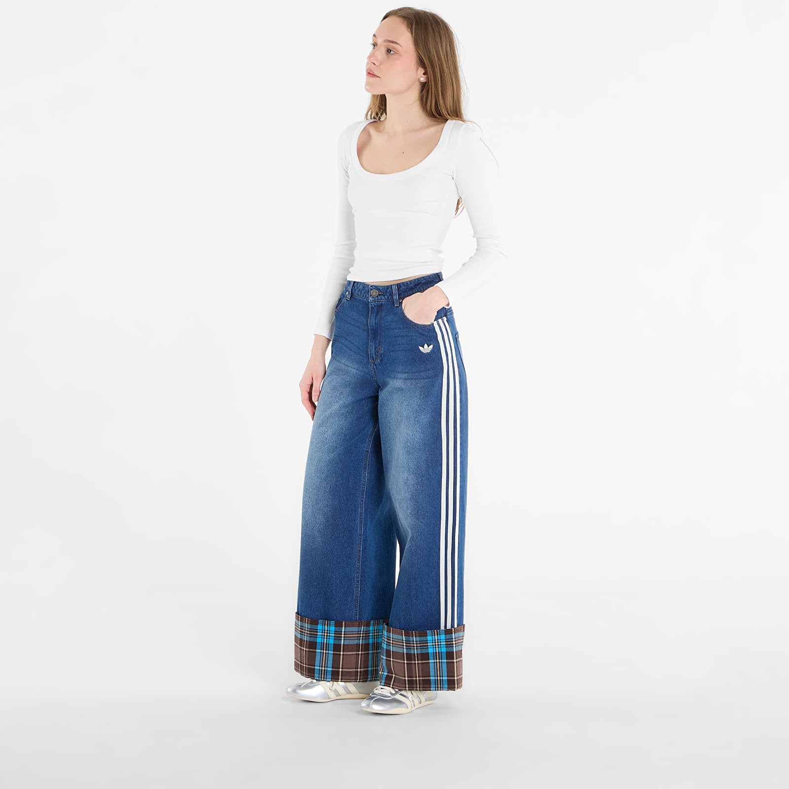 Jeans adidas Wide Leg Jeans Inddnm/ Multicolor