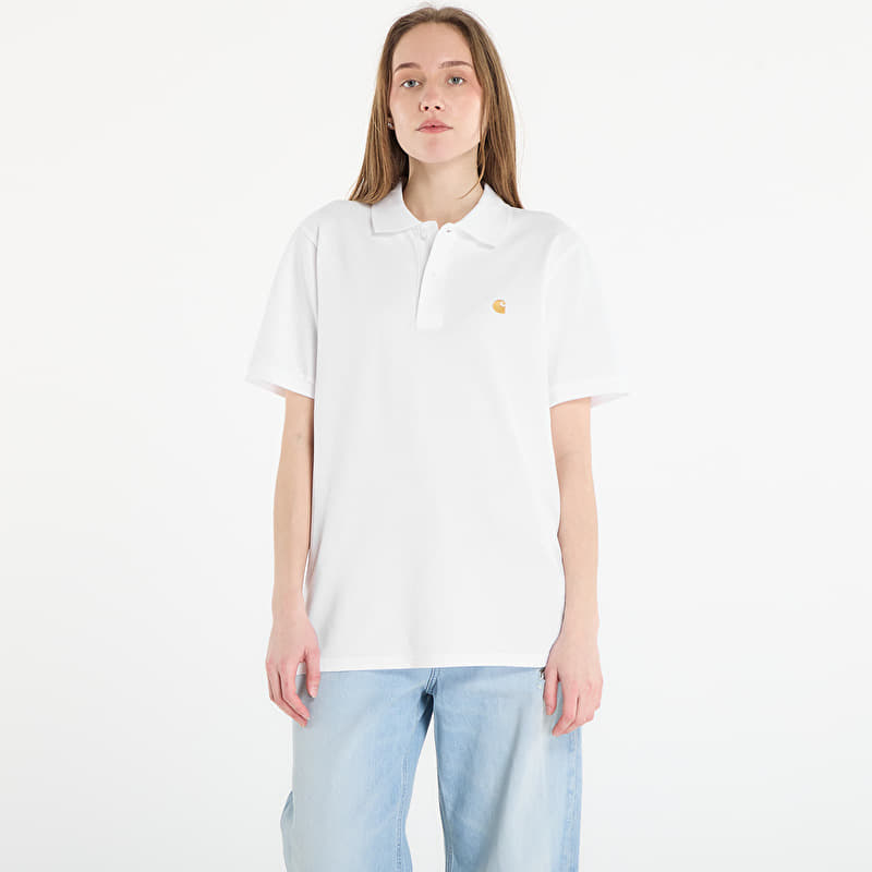 T-shirt Carhartt WIP S/S Chase Pique Polo UNISEX White/ Gold