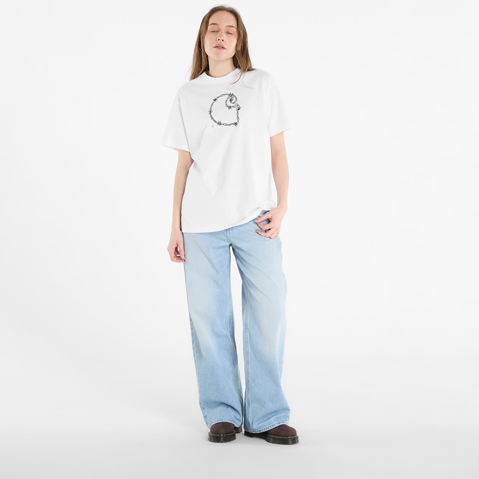   Μπλούζες Carhartt WIP S/S Barbwire C T-Shirt UNISEX White