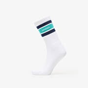 Sporty & Rich Serif Logo Socks White/ Spring Green/ Light Navy