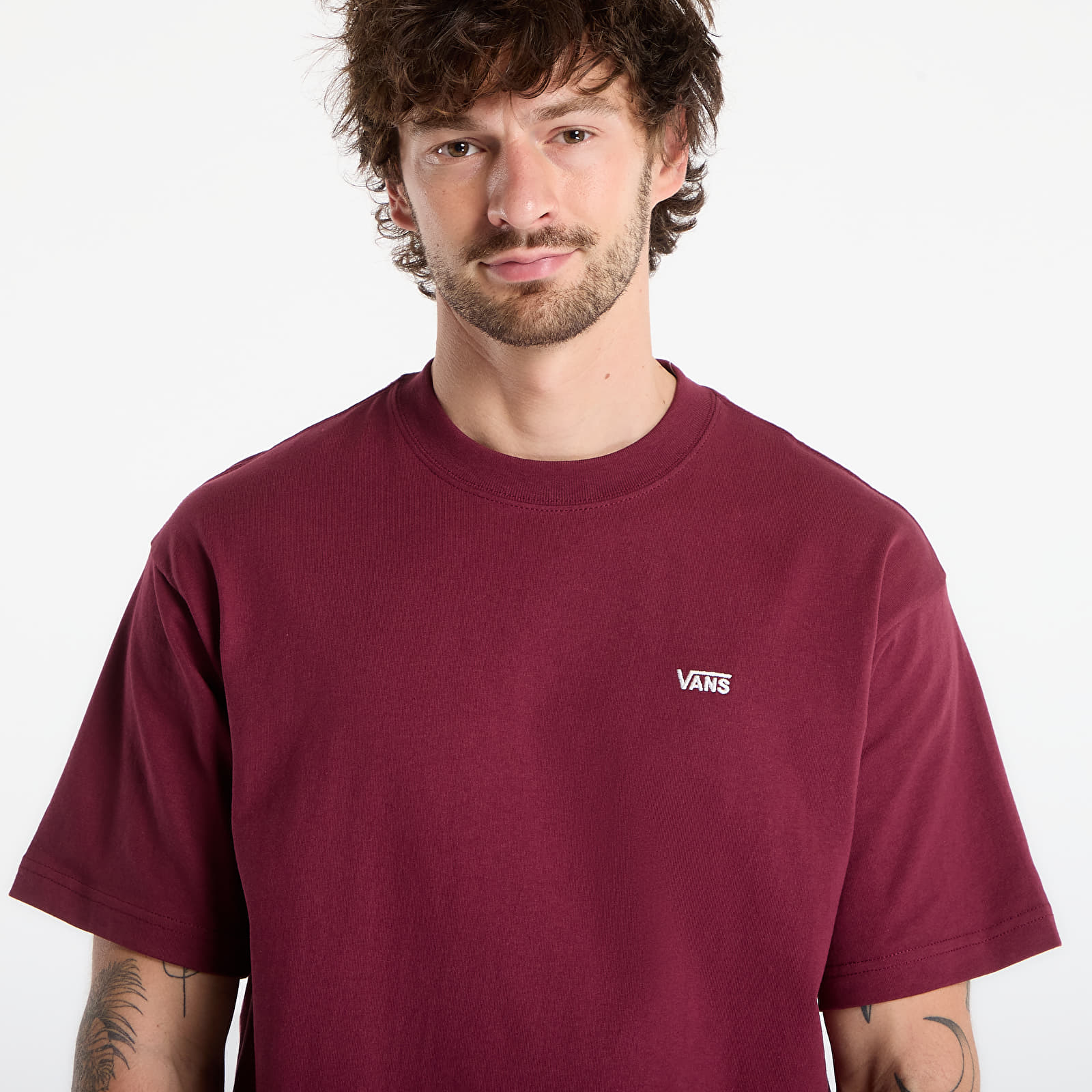 T-shirty męskie Vans Left Chest II Loose SS T-Shirt Burgundy