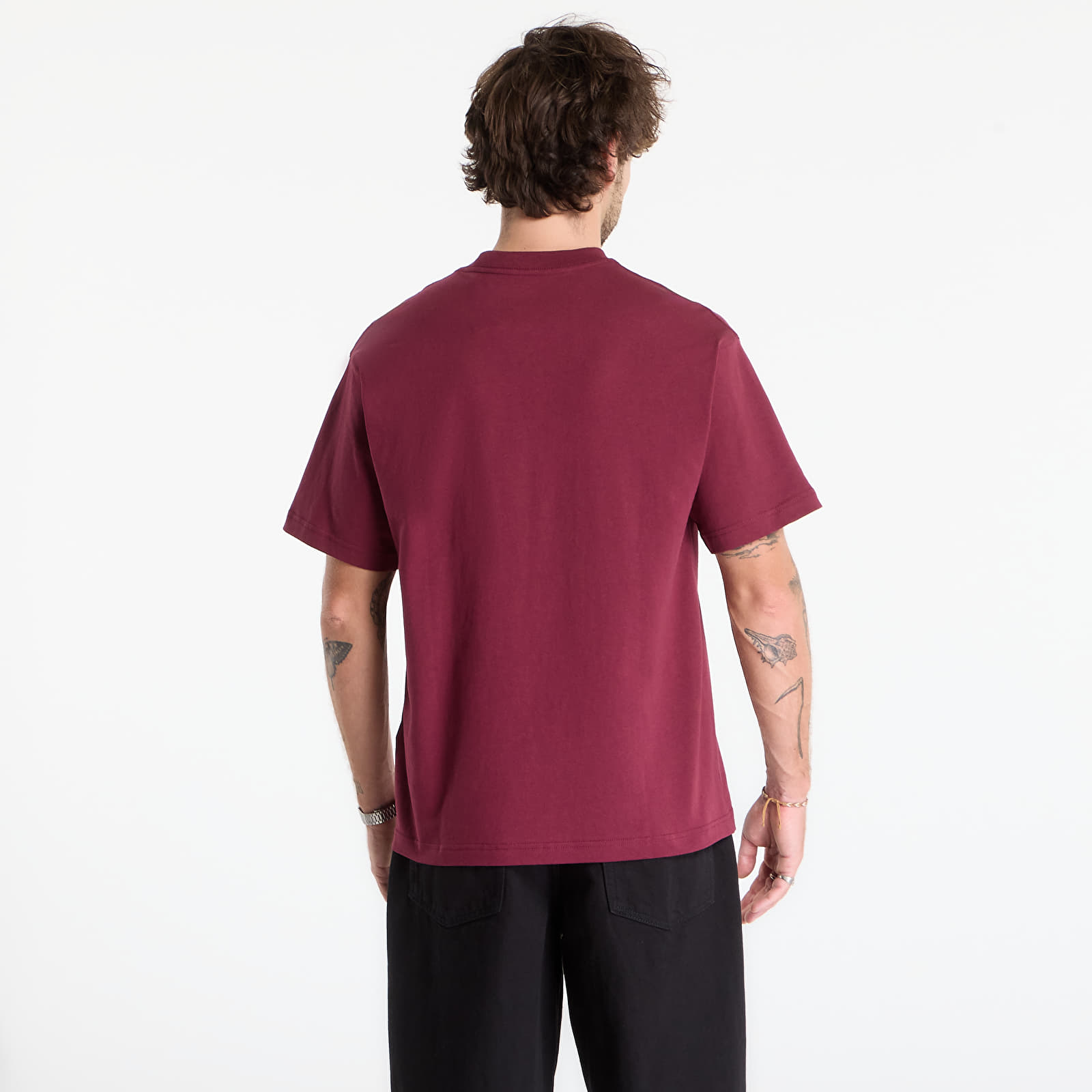 T-shirty męskie Vans Left Chest II Loose SS T-Shirt Burgundy
