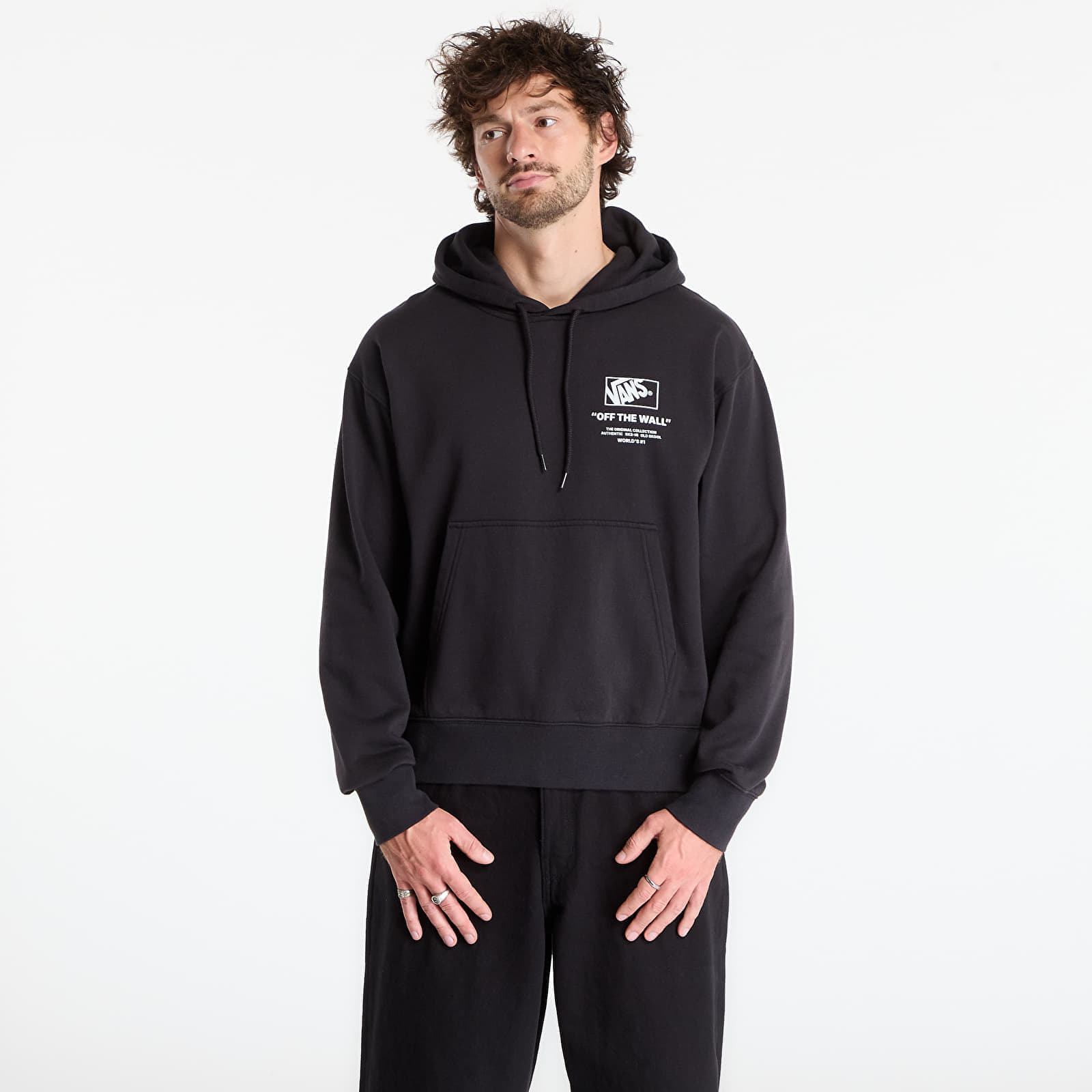 Суитшърт Vans Stacked Hi Pullover Black/ White XL