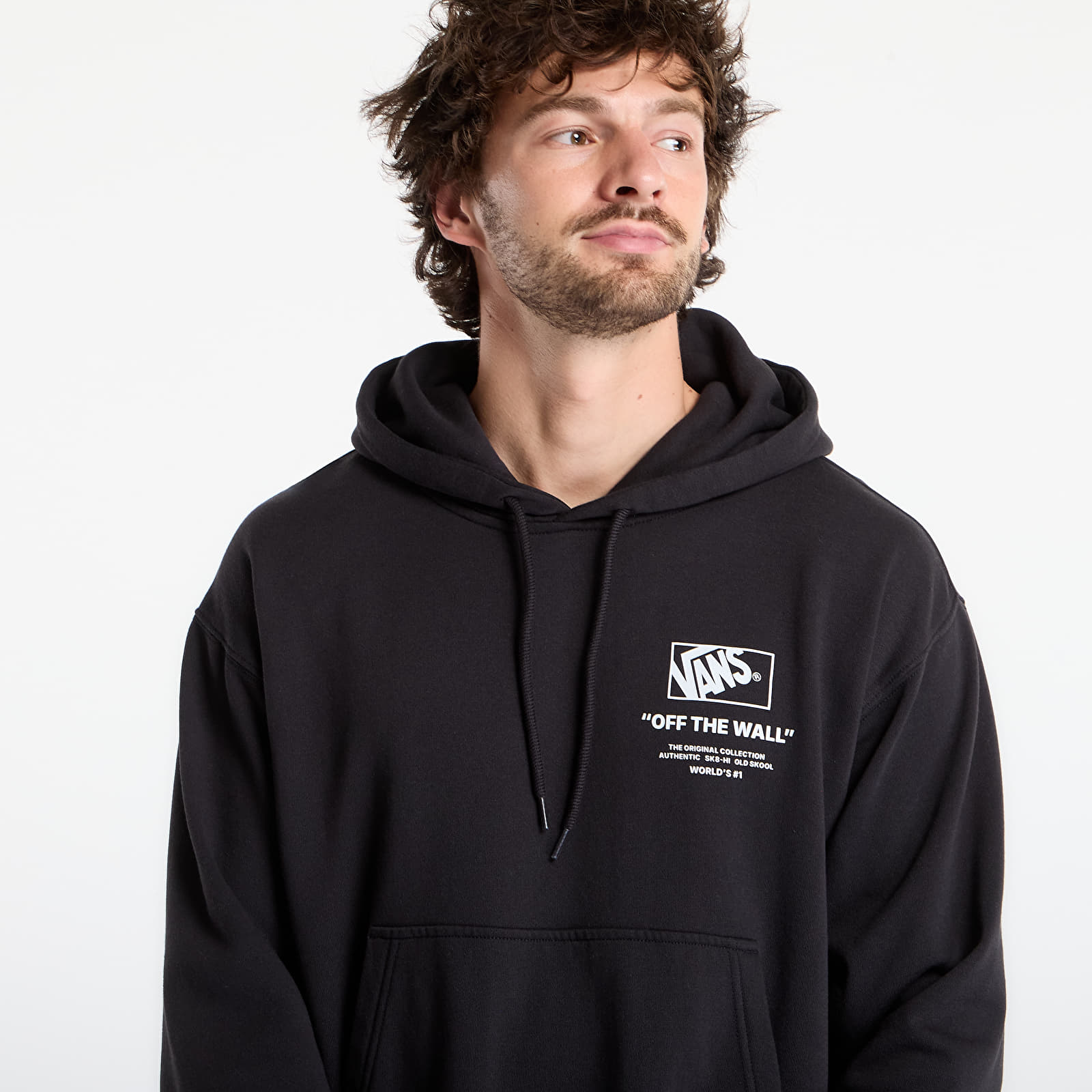 Sudaderas con capucha para hombre Vans Stacked Hi Pullover Black/ White