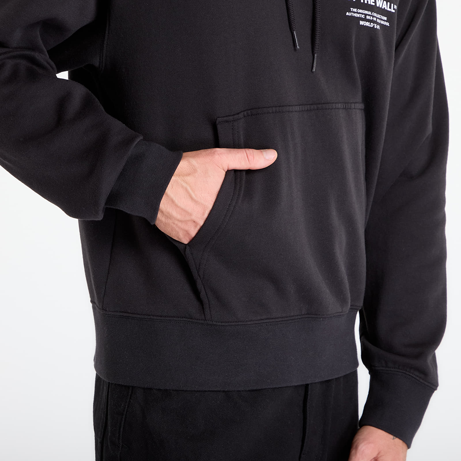Sudaderas con capucha para hombre Vans Stacked Hi Pullover Black/ White