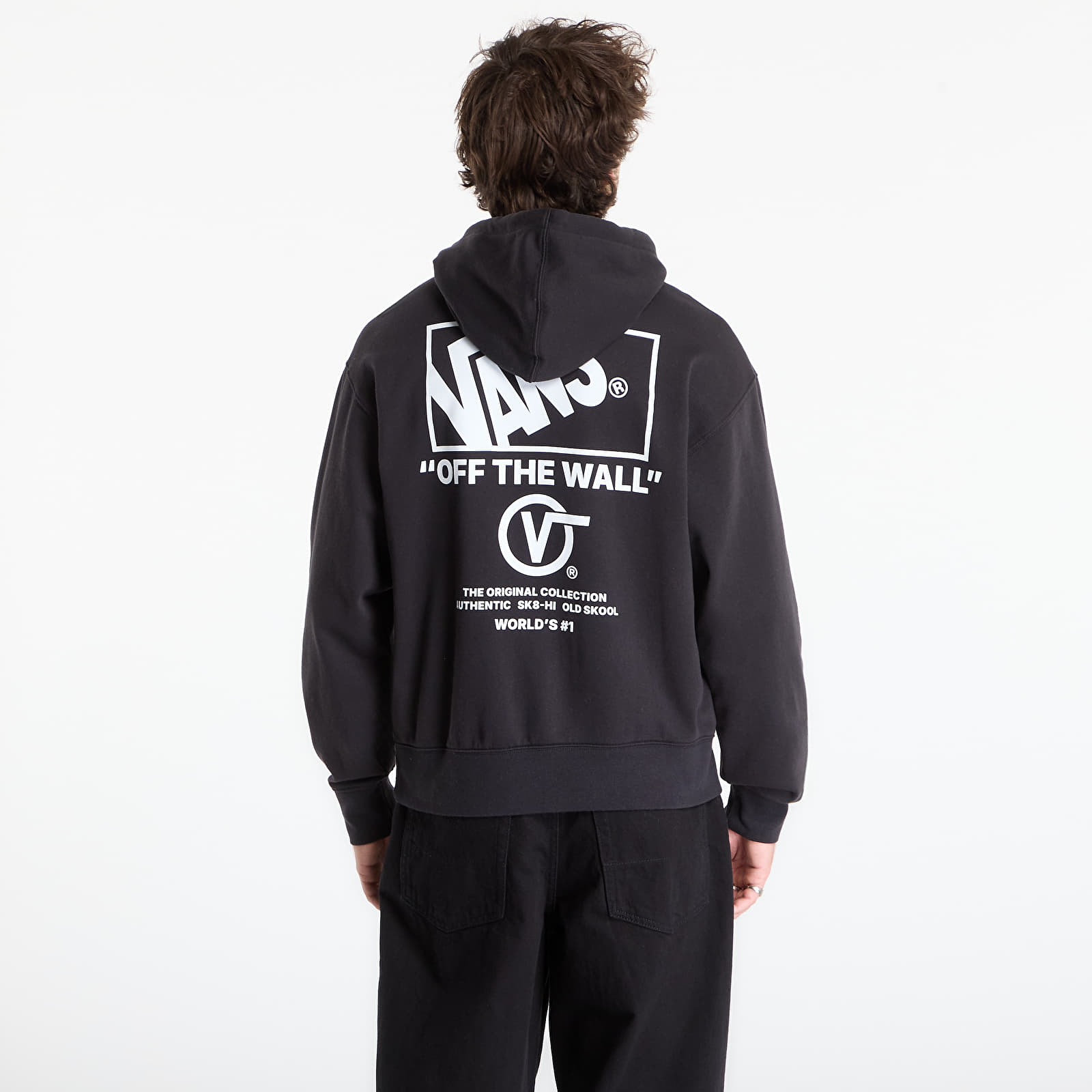 Sudaderas con capucha para hombre Vans Stacked Hi Pullover Black/ White