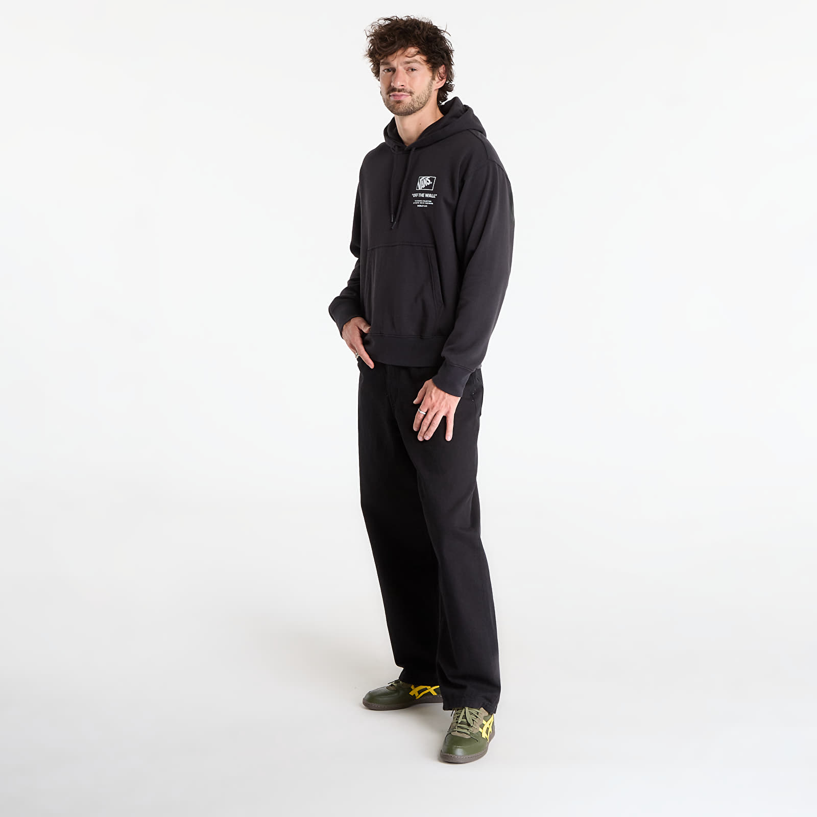 Sudaderas con capucha para hombre Vans Stacked Hi Pullover Black/ White