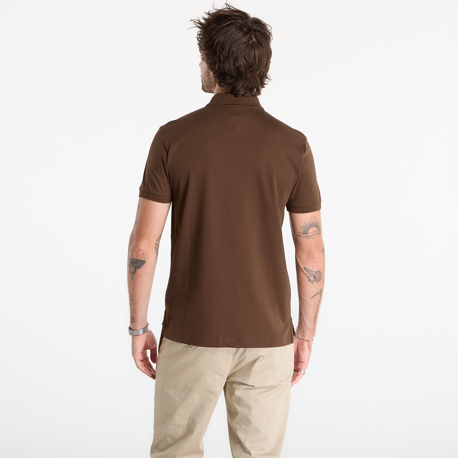Magliette da uomo Tommy Hilfiger Liquid Cotton Reg Seasonal Polo Legacy Brown