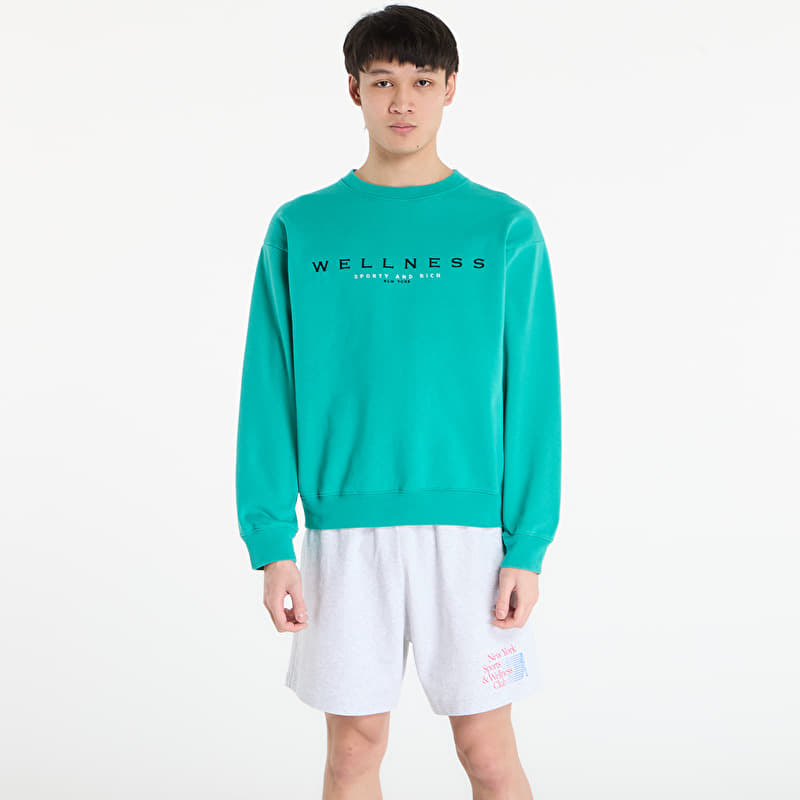 Sweatshirt Sporty & Rich Spellout Embroidered Crewneck UNISEX Spring Green