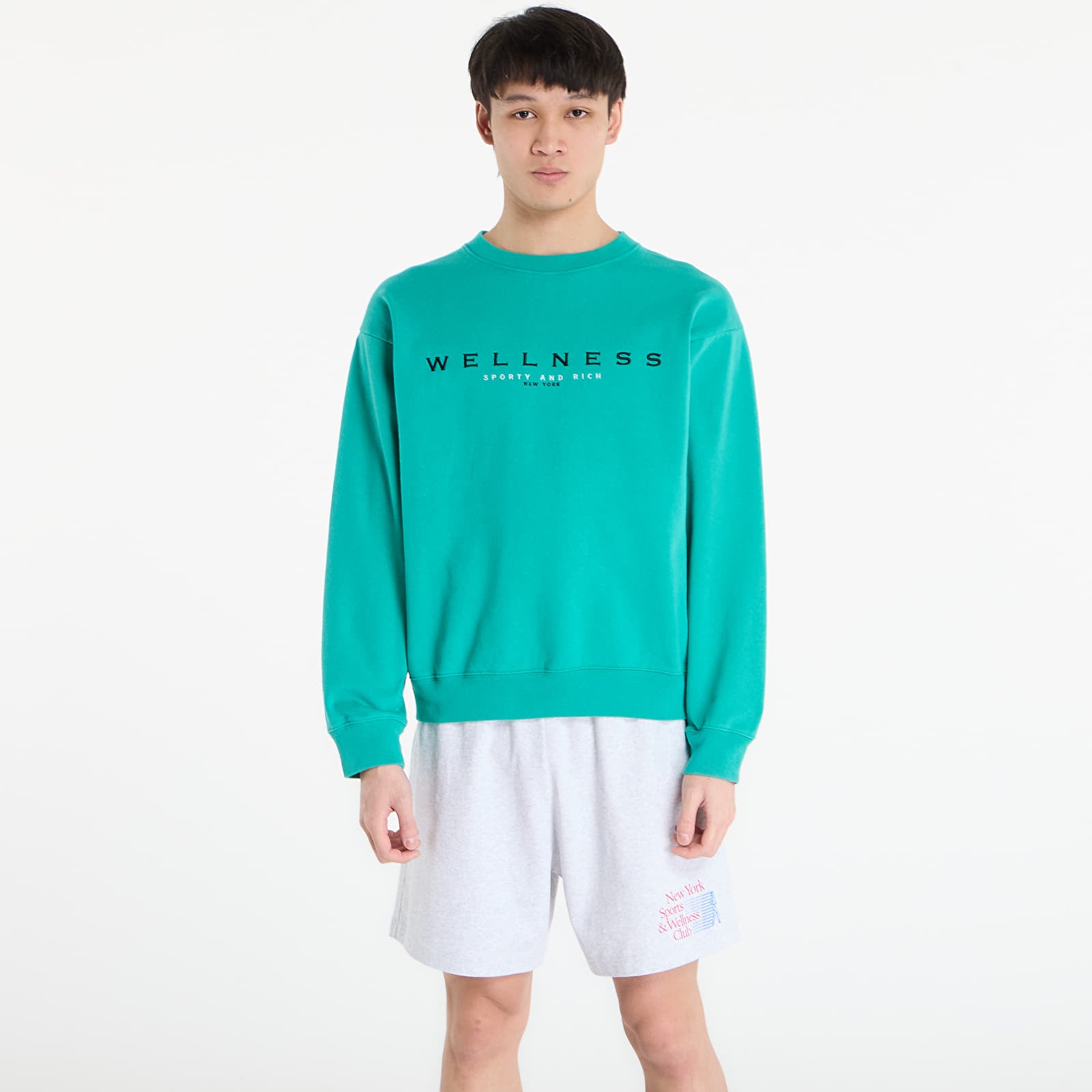 Hoodies en truien Sporty & Rich Spellout Embroidered Crewneck UNISEX Spring Green