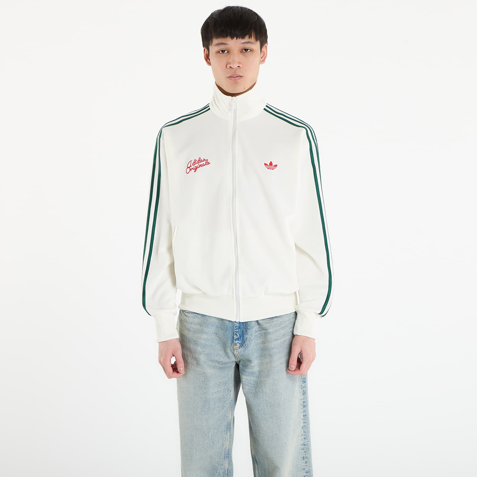 Sweatshirt adidas Tt Off White/ Collegiate Green S