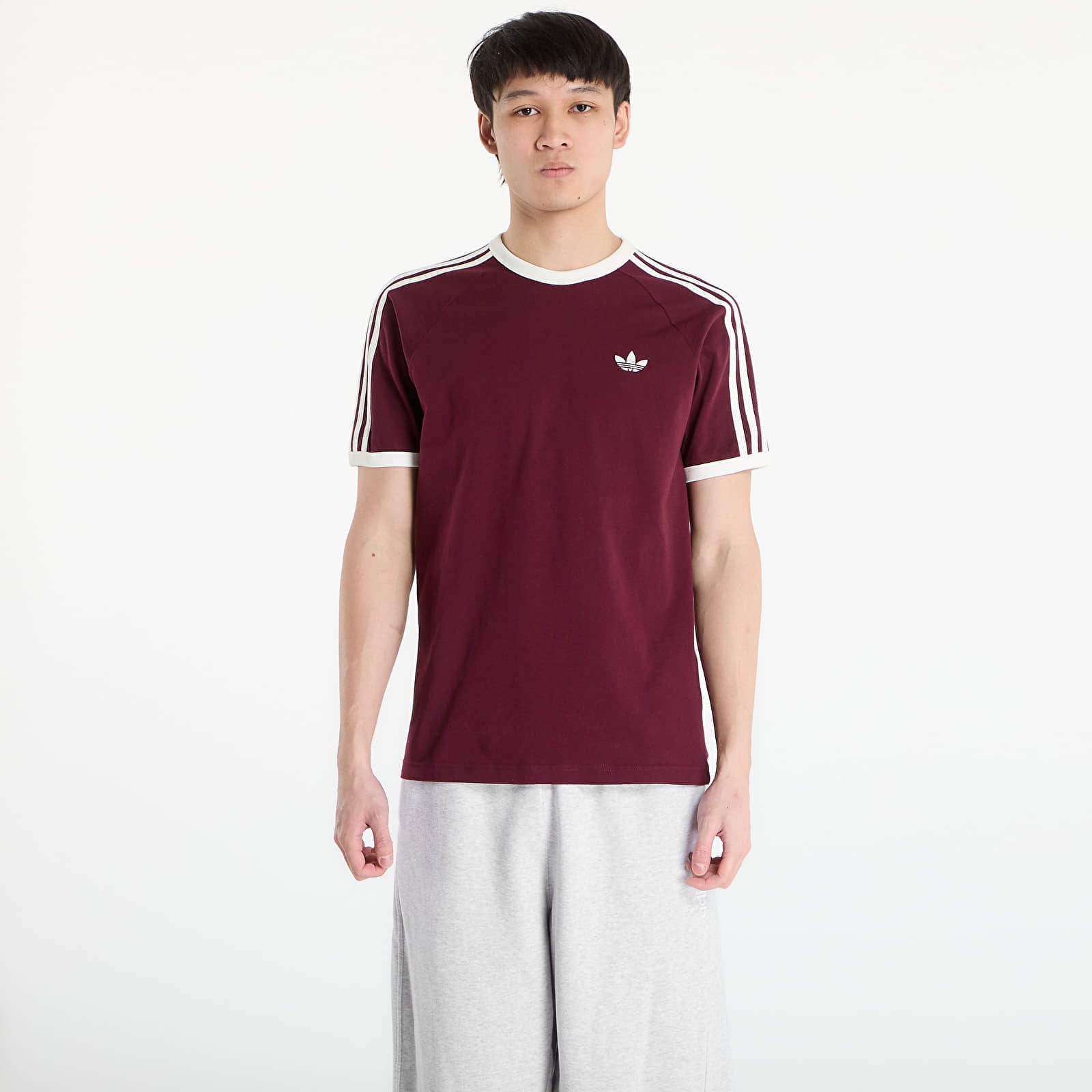 Tricou adidas 3S Tee Maroon/ Off White XL