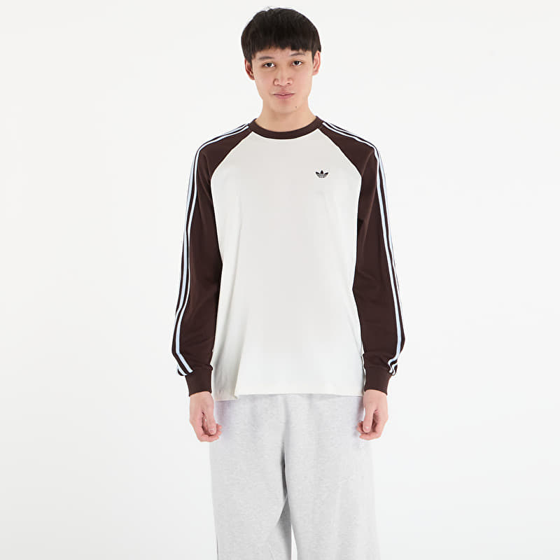 Tričko adidas Britcore Long Sleeve Cali T-Shirt Off White/ Aurora Coffee
