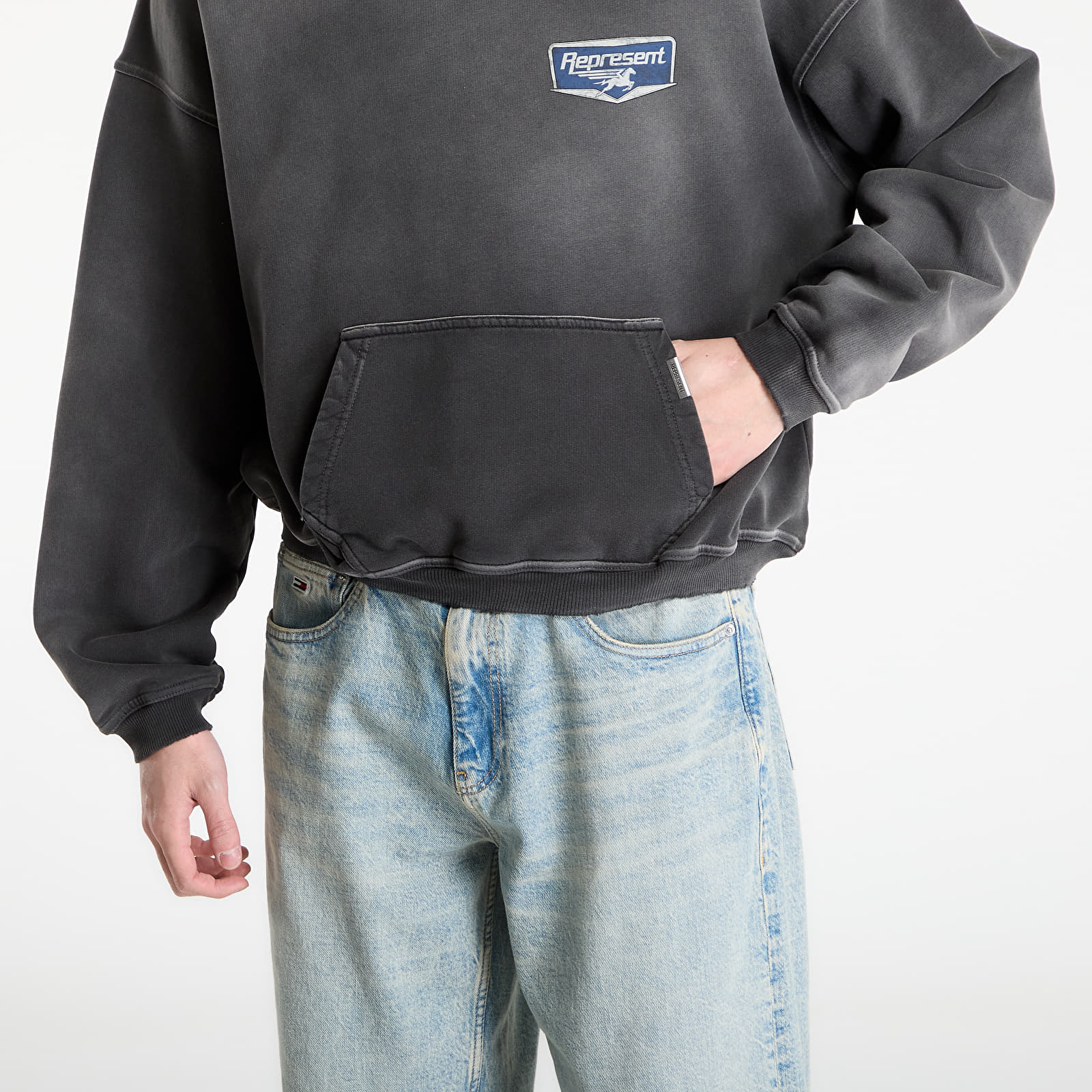 Sudaderas REPRESENT Nothing Faster Hoodie UNISEX Stained Black