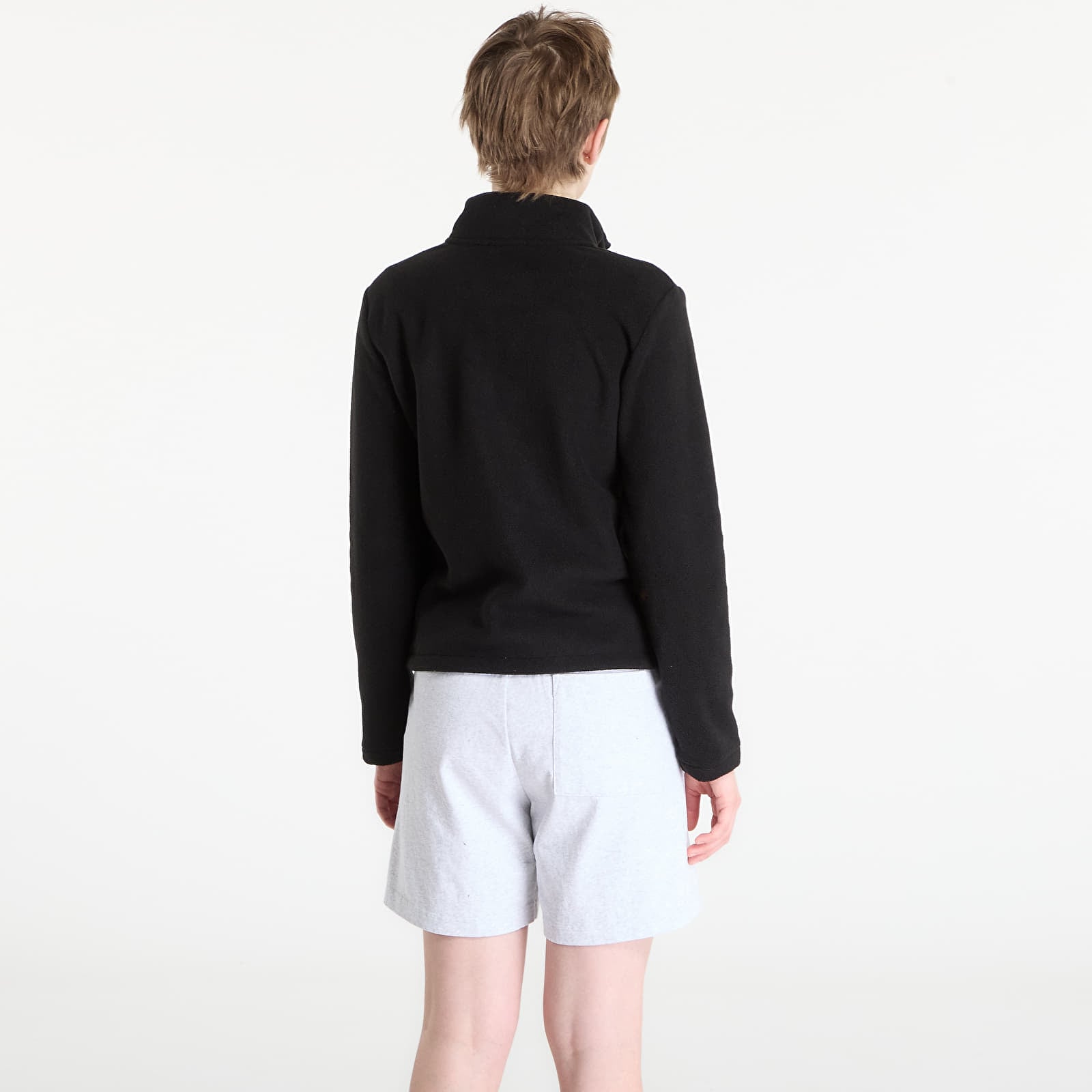 Φούτερ Sporty & Rich Serif Logo Zipped Polar Fleece Black