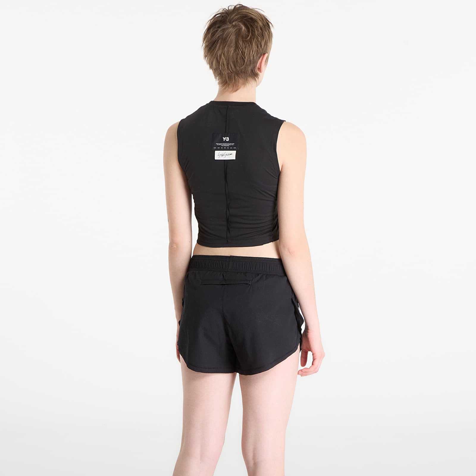 Canotta Y-3 Running Cropped Tank Top Black