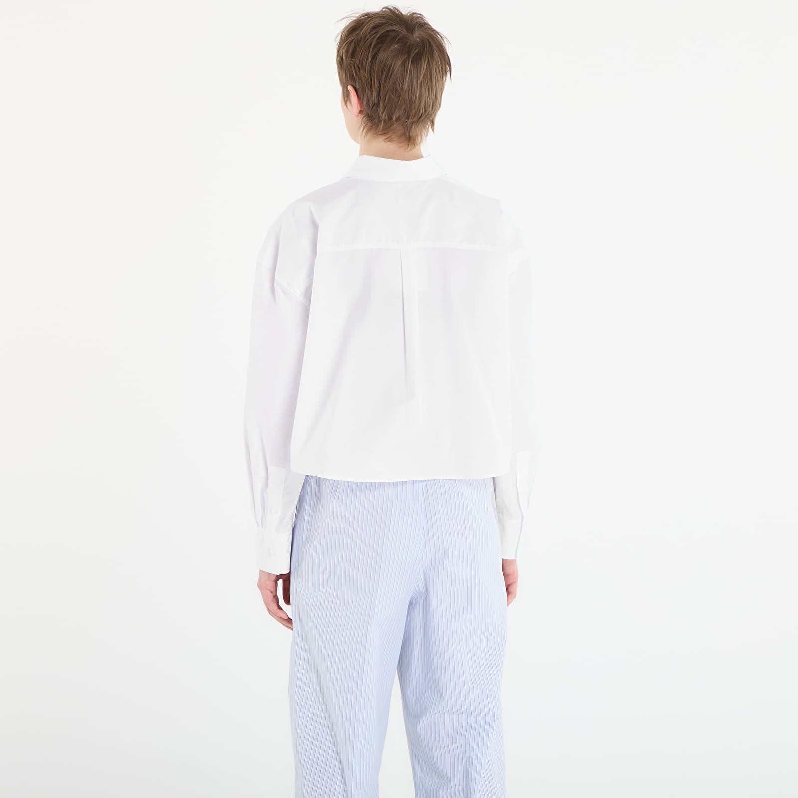 Skjorter Calvin Klein Jeans Cotton Poplin Cropped Shirt White