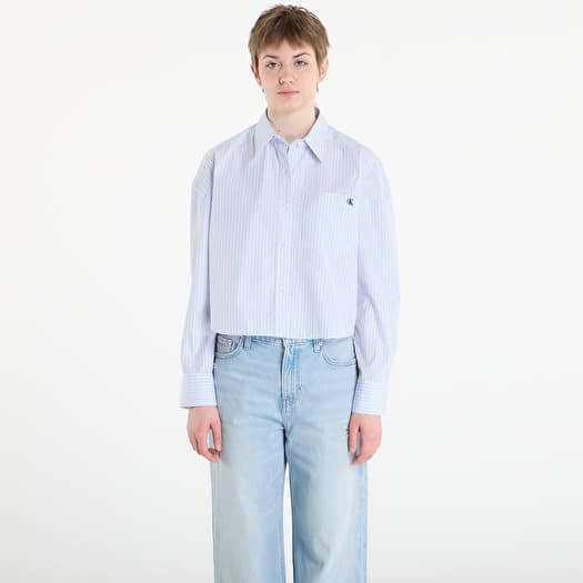 Paita Calvin Klein Jeans Yarndye Cotton Poplin Shirt Blue
