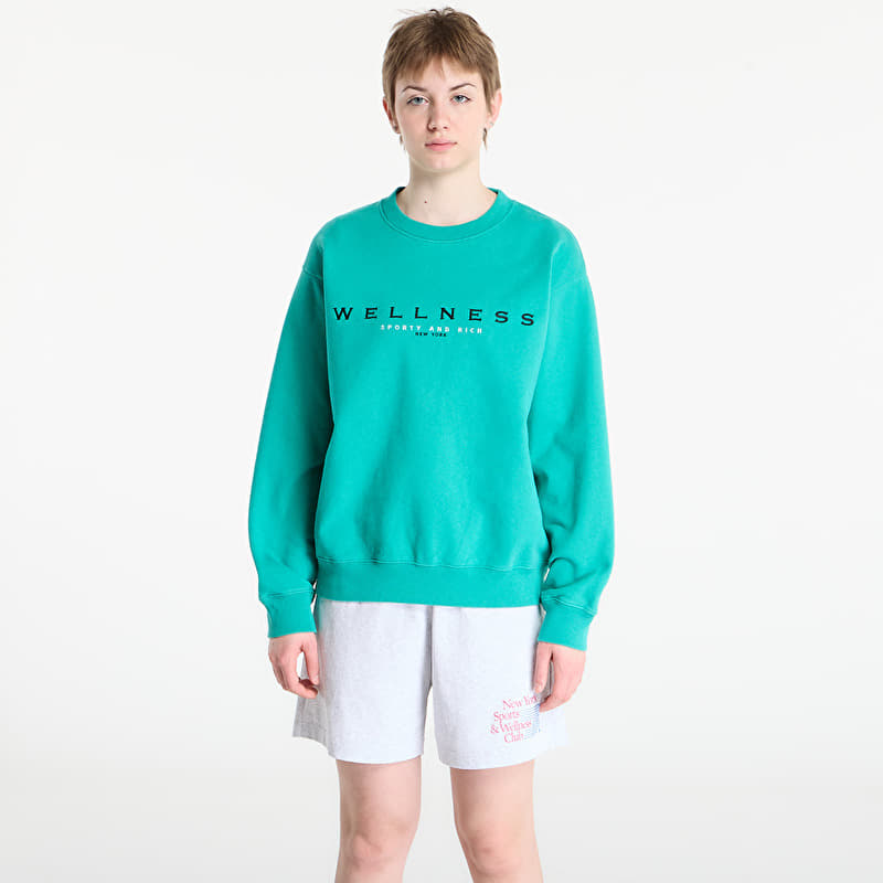 Sweatshirt Sporty & Rich Spellout Embroidered Crewneck UNISEX Spring Green