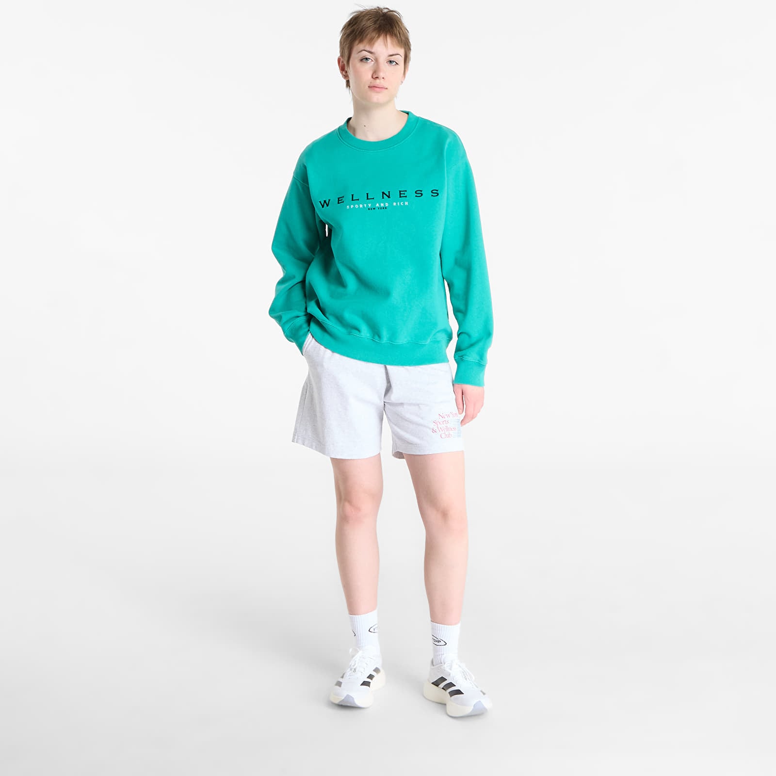 Hoodies en truien Sporty & Rich Spellout Embroidered Crewneck UNISEX Spring Green