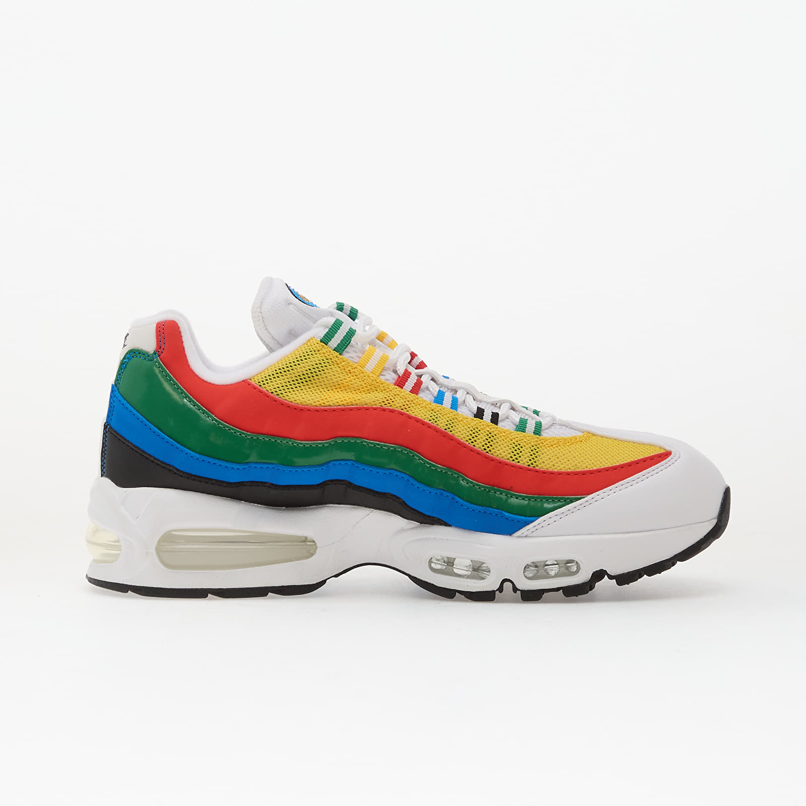 Herren Sneaker und Schuhe Nike Air Max 95 Big Bubble Prm White/ Metallic Gold-Chile Red-Photo Blue
