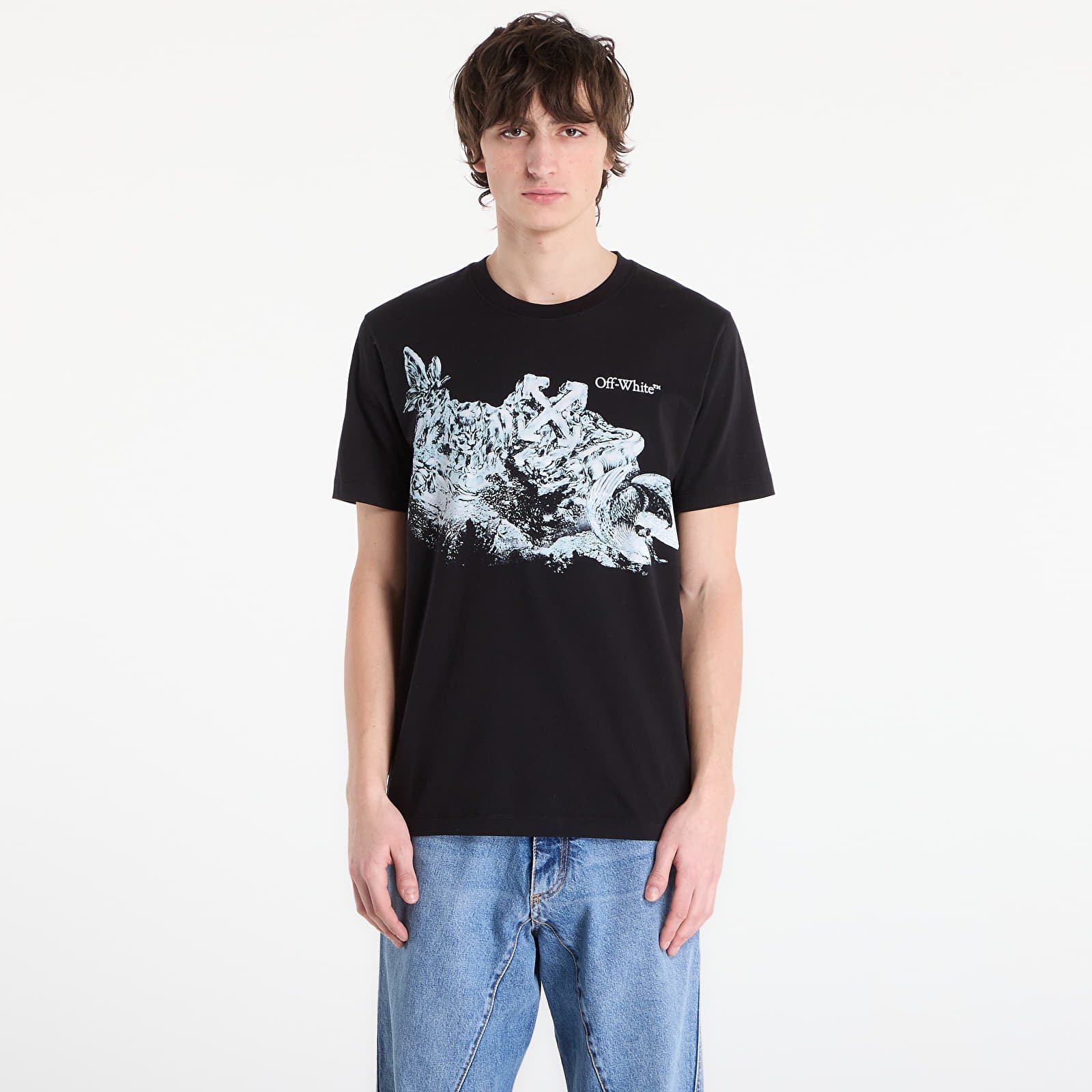 Majice T-shirt Off-White Eagle Rock S/S Slim Tee Black