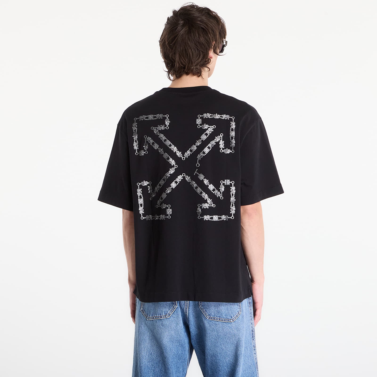 Majice T-shirt Off-White Chain Araldic Arrow S/S Skate Tee Black