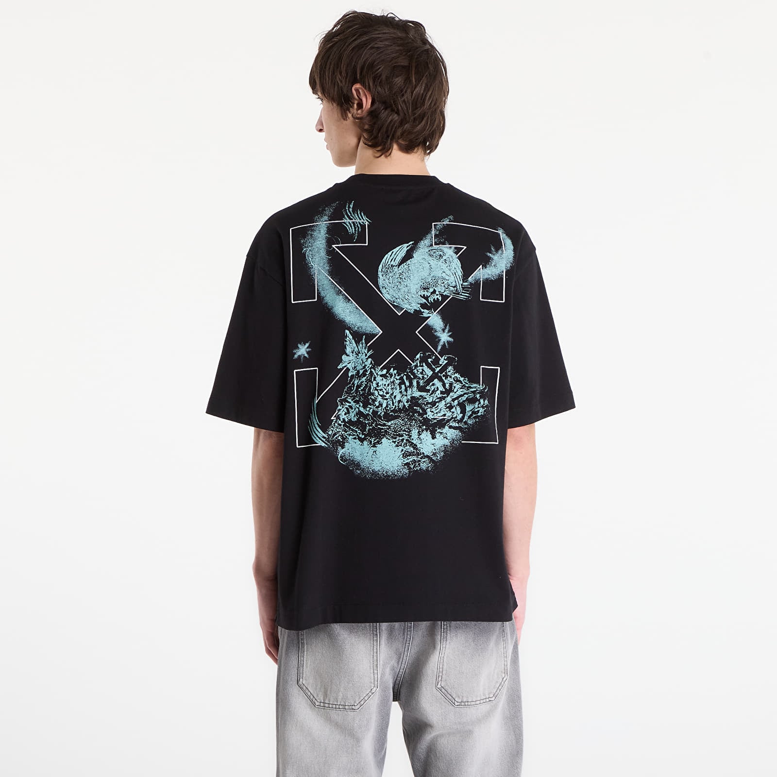 Majice T-shirt Off-White Moon S/S Skate Tee Black