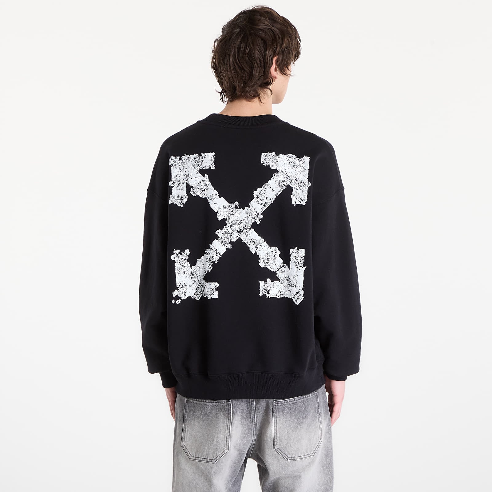 Mikinas ar kapuci un sporta krekli Off-White Heraldic Treshold Arrows Skate Crewneck Black