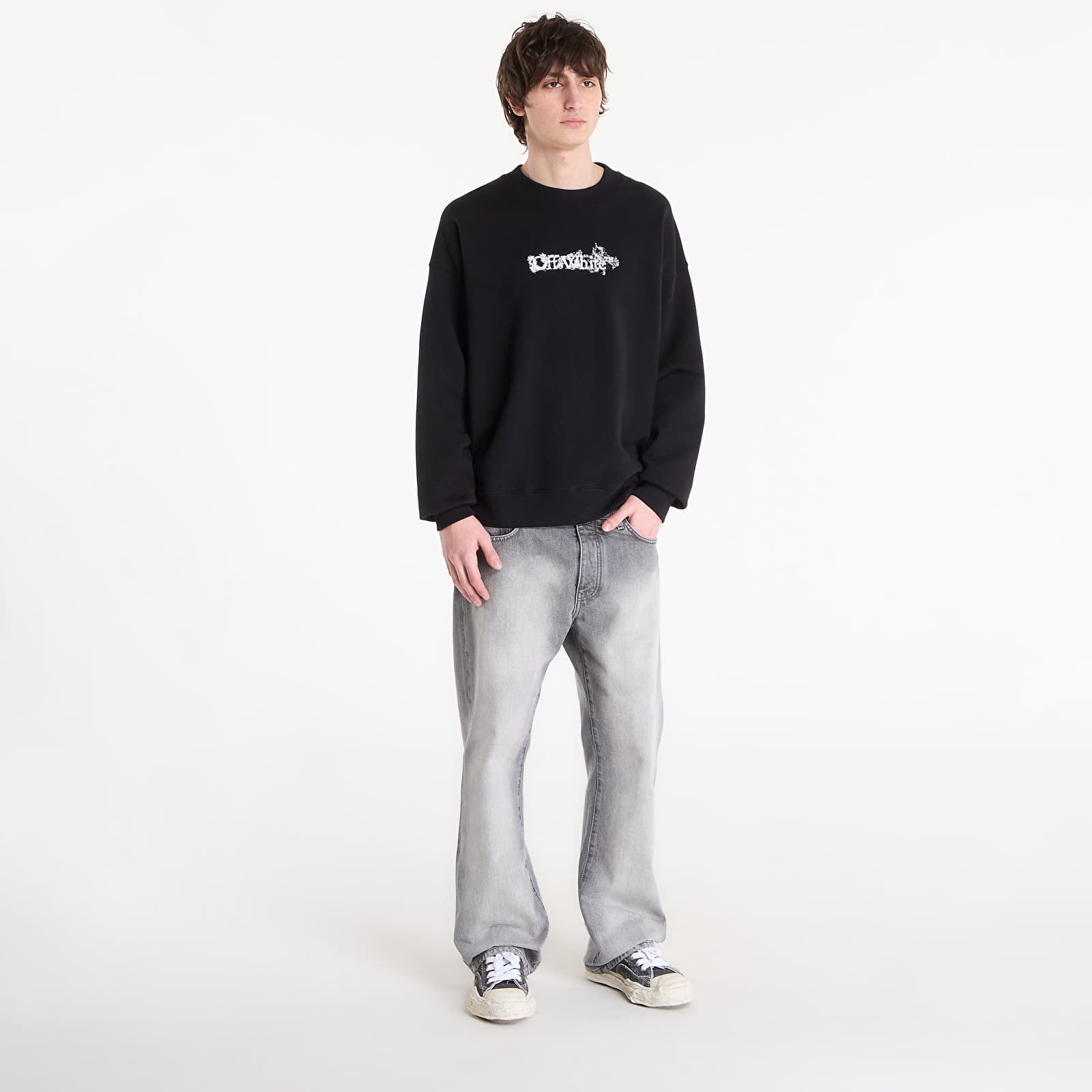 Mikinas ar kapuci un sporta krekli Off-White Heraldic Treshold Arrows Skate Crewneck Black