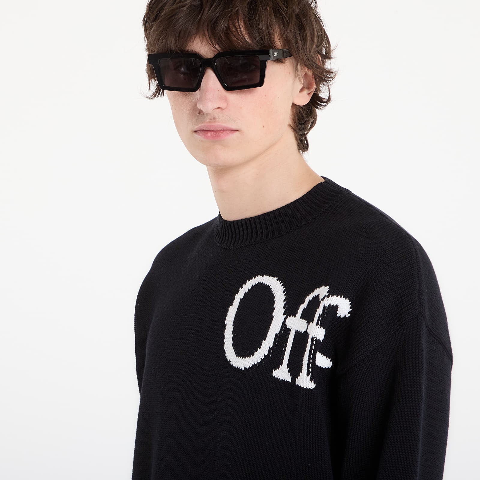 Pleteni puloverji  Off-White Cot Ow Shared Logo Knit Crew Black