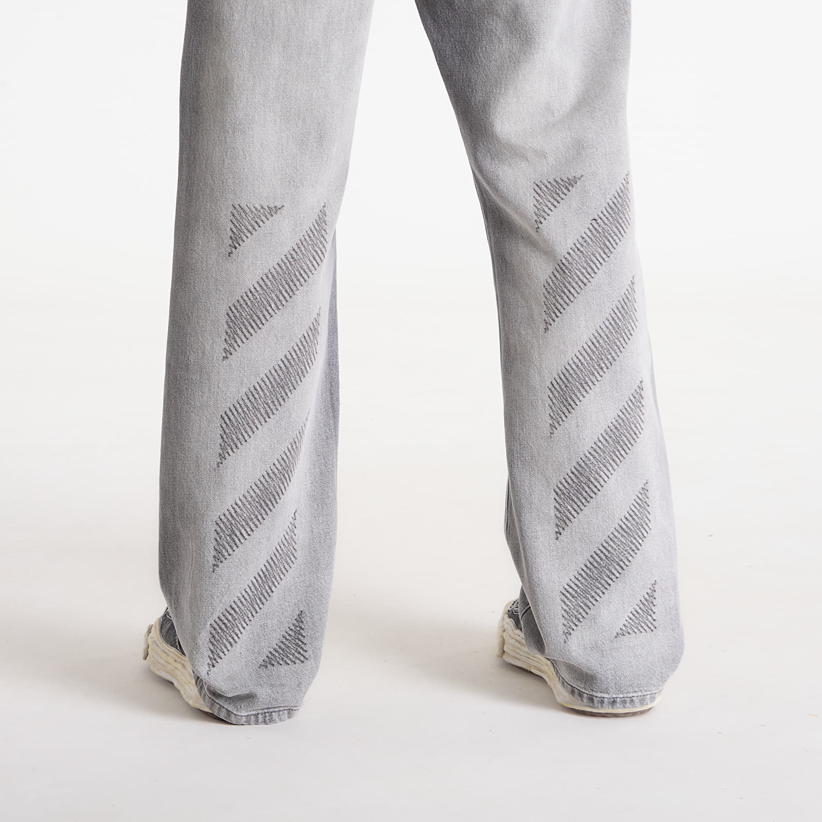 Jeans Off-White Diag Slim Relaxed Jeans Sun-Faded Grey