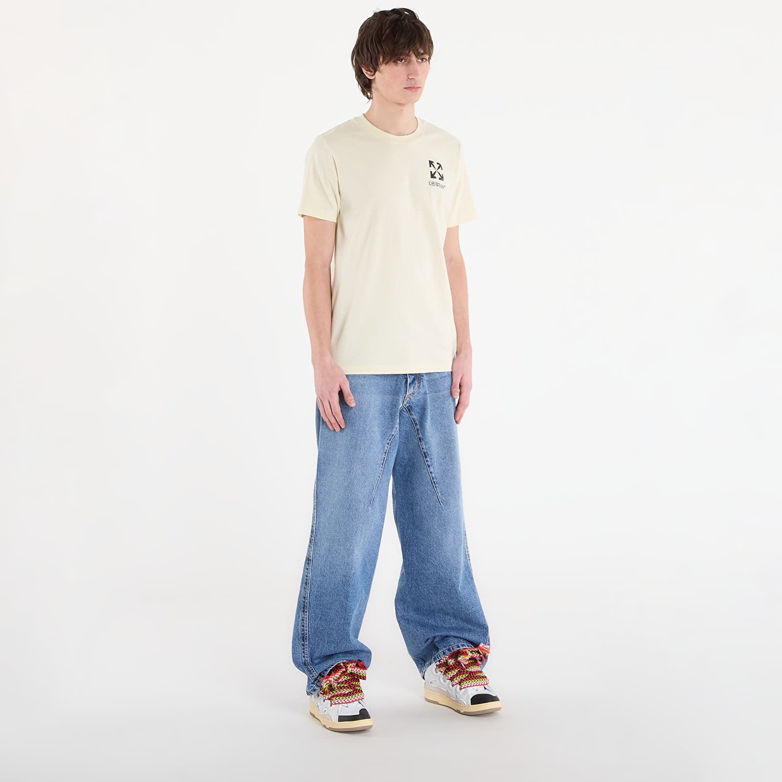 Džínsy Off-White Half Arrow Twisted Flare Jeans Light Medium Blue