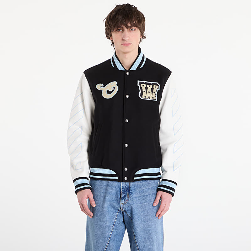 Giacca Off-White Star Logo Lea Wool Varsity Jacket Black