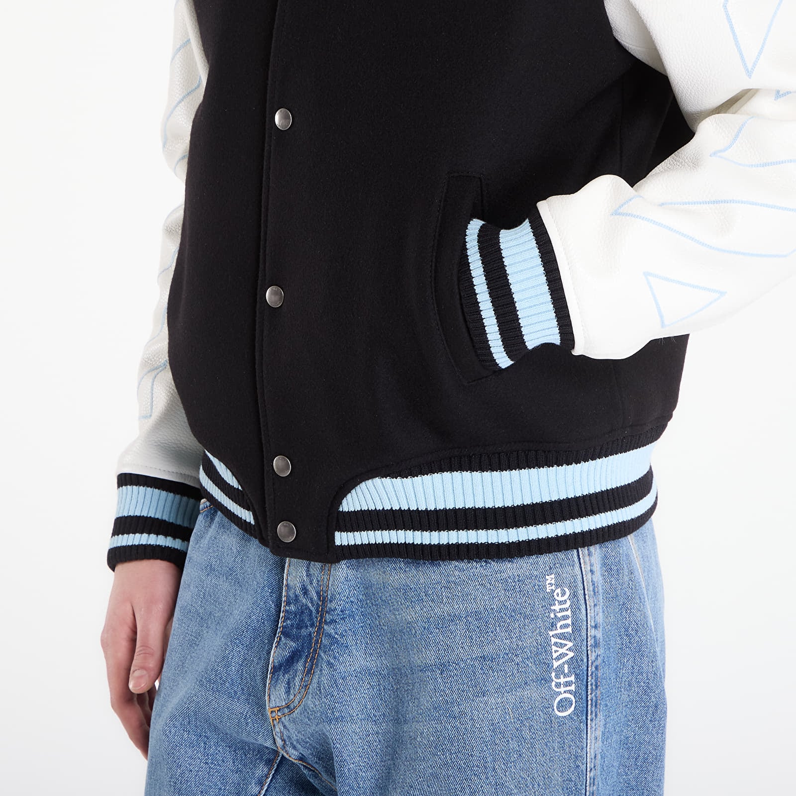 Jackets Off-White Star Logo Lea Wool Varsity Jacket Black