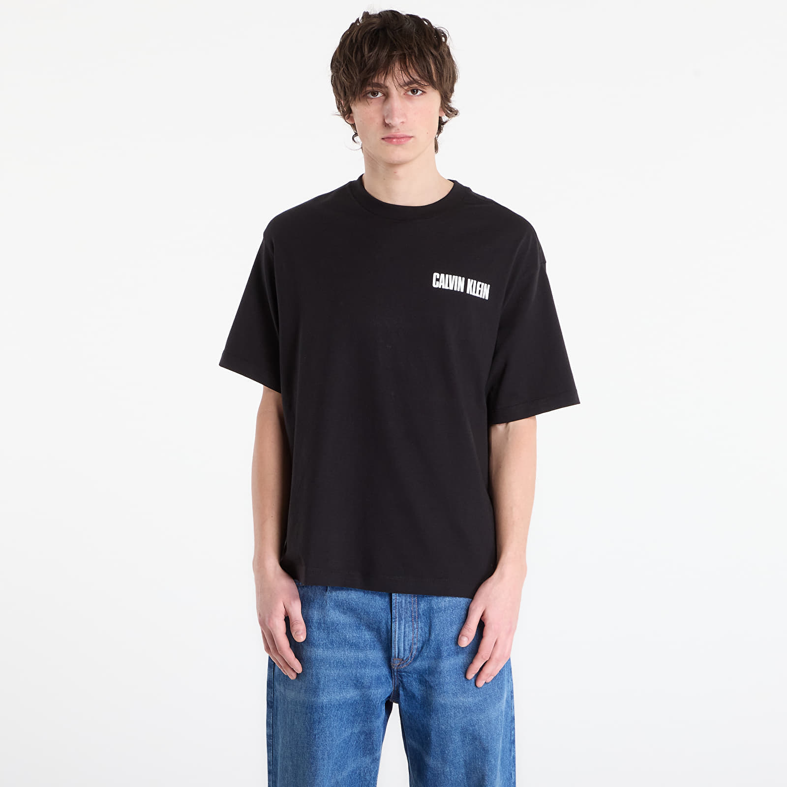 Тениска Calvin Klein Jeans Ss 16S Ck Vert Logo Tee Black L