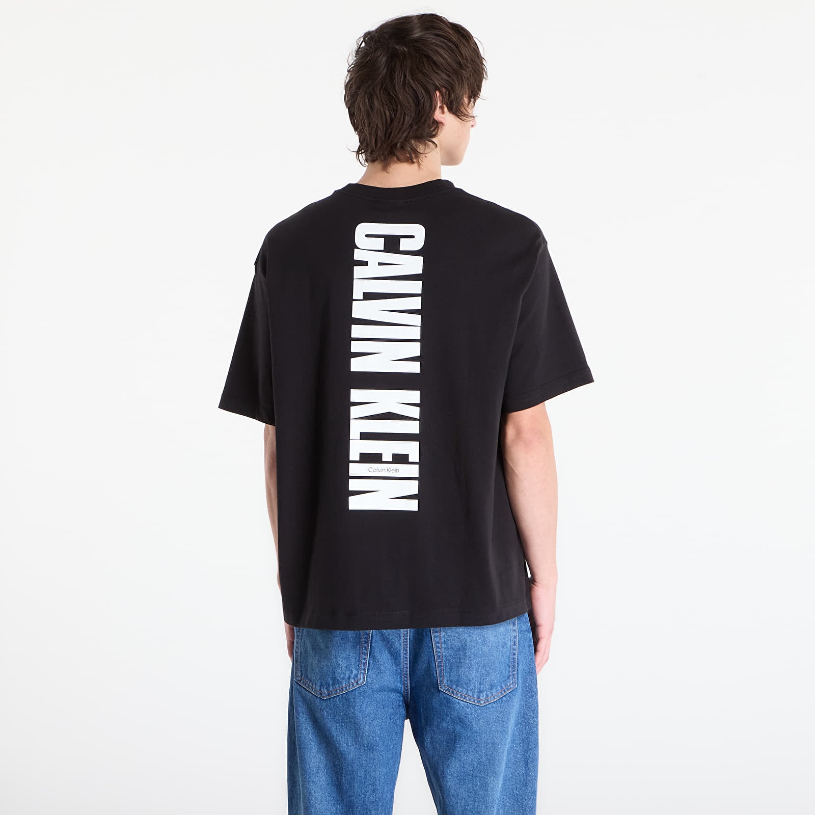Majice T-shirt Calvin Klein Jeans Ss 16S Ck Vert Logo Tee Black