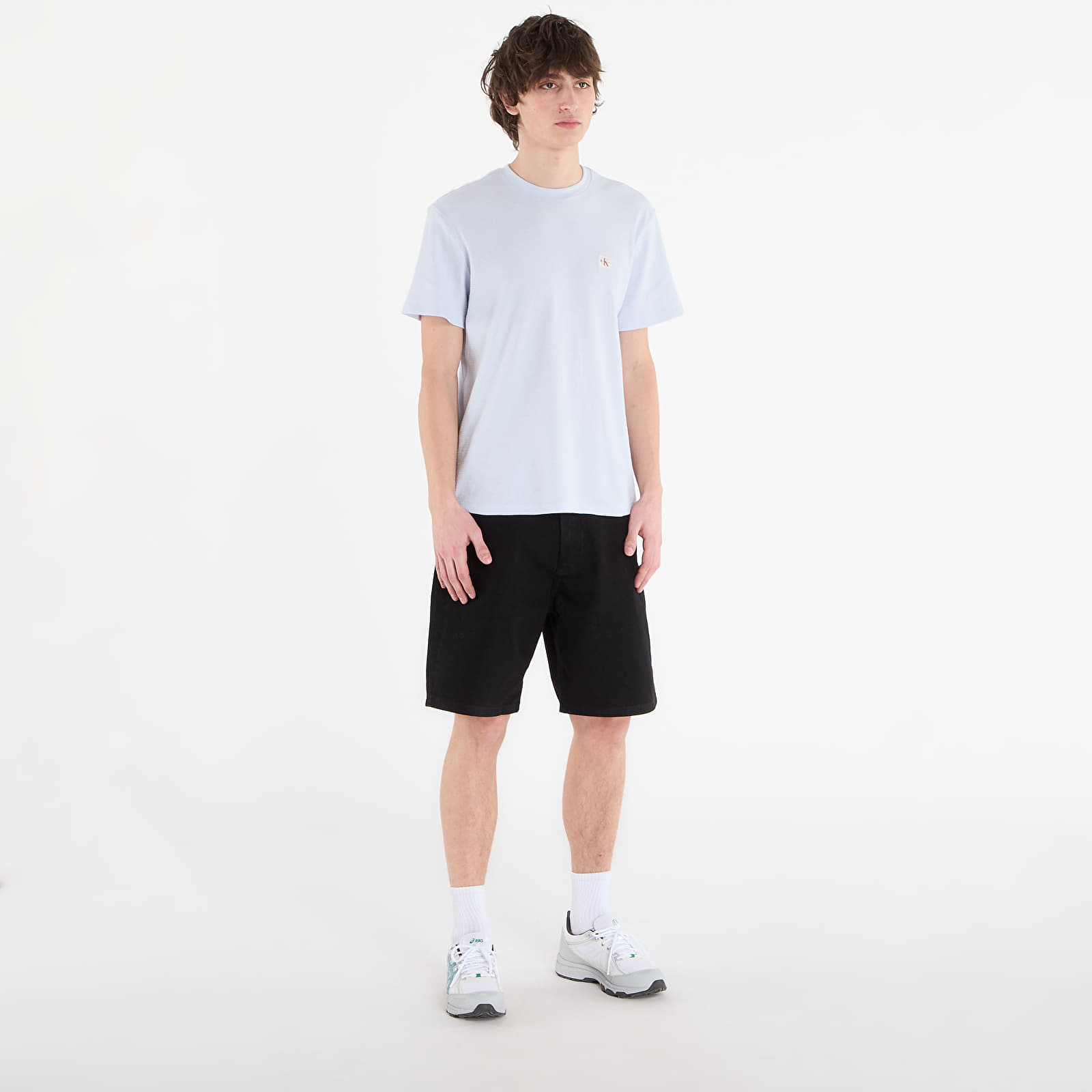 Majice T-shirt Calvin Klein Jeans Ss Waffle Badge Crew Tee Blue