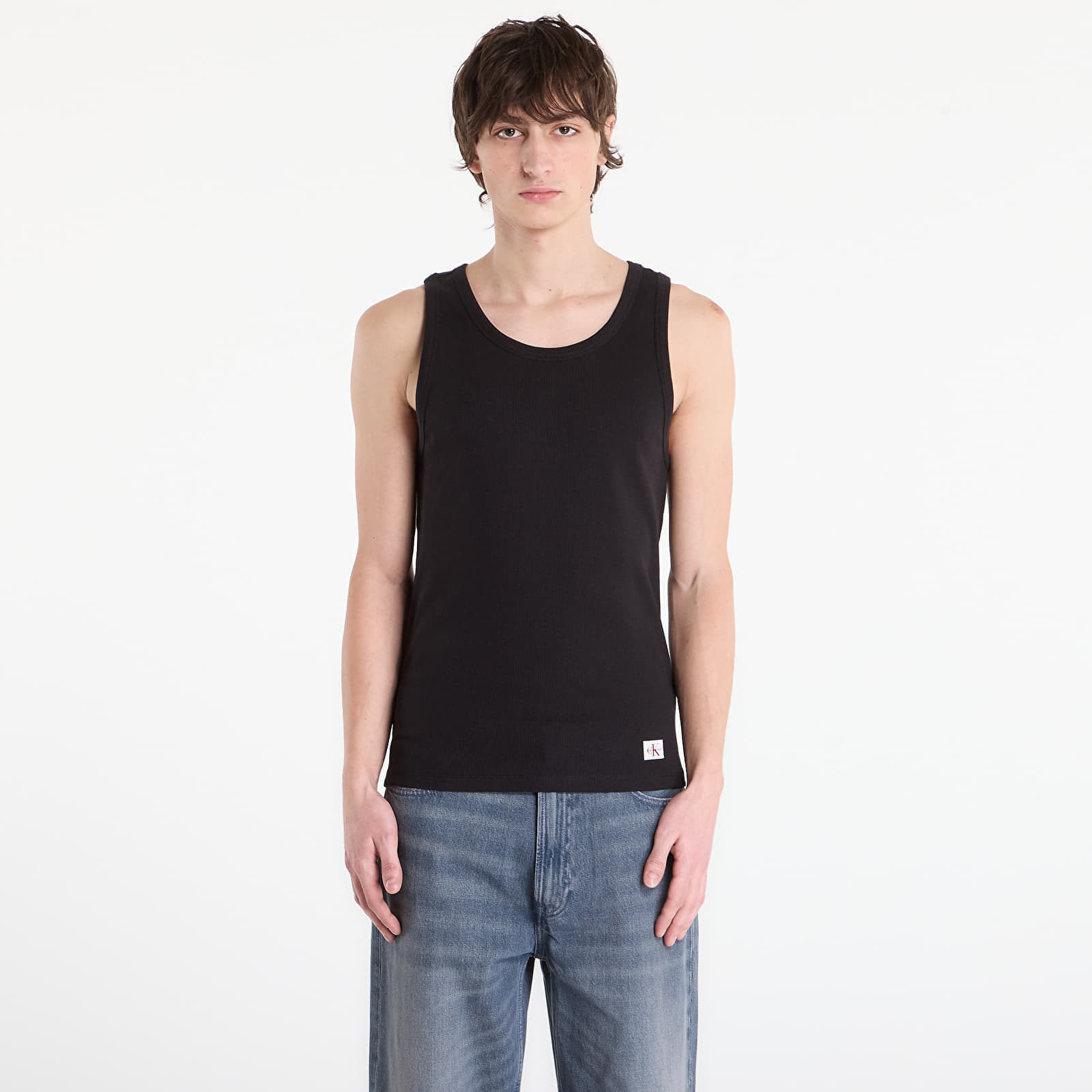 Calvin Klein Jeans 2X2 Rib Badge Tank Black M