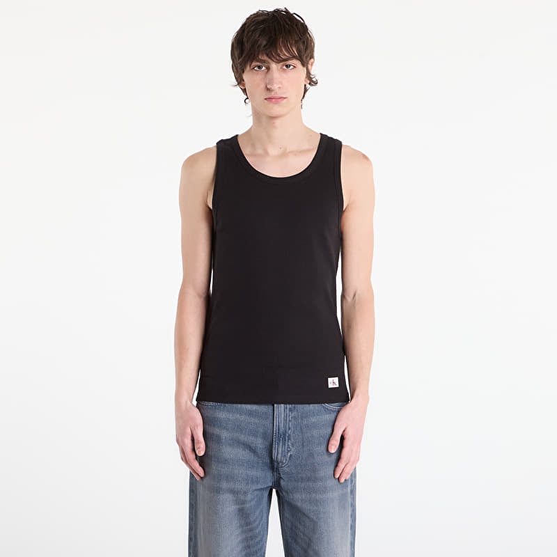 Tank top Calvin Klein Jeans 2X2 Rib Badge Tank Black
