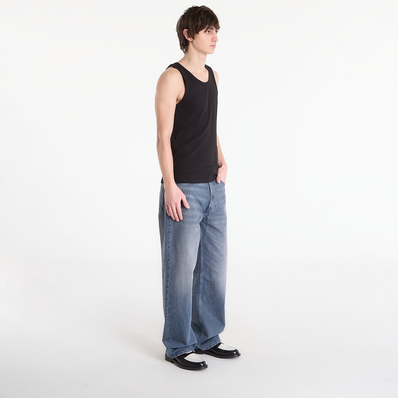 Майки Calvin Klein Jeans 2X2 Rib Badge Tank Black